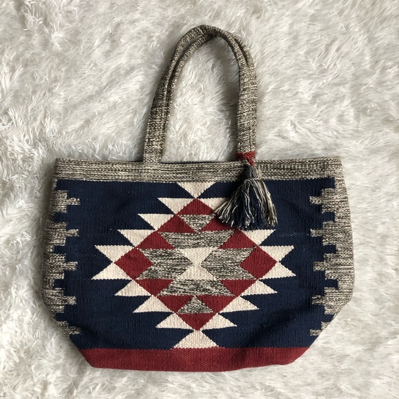 Sole Society Handbags - Sole Society Woven Blanket Style Aztec Print Tote